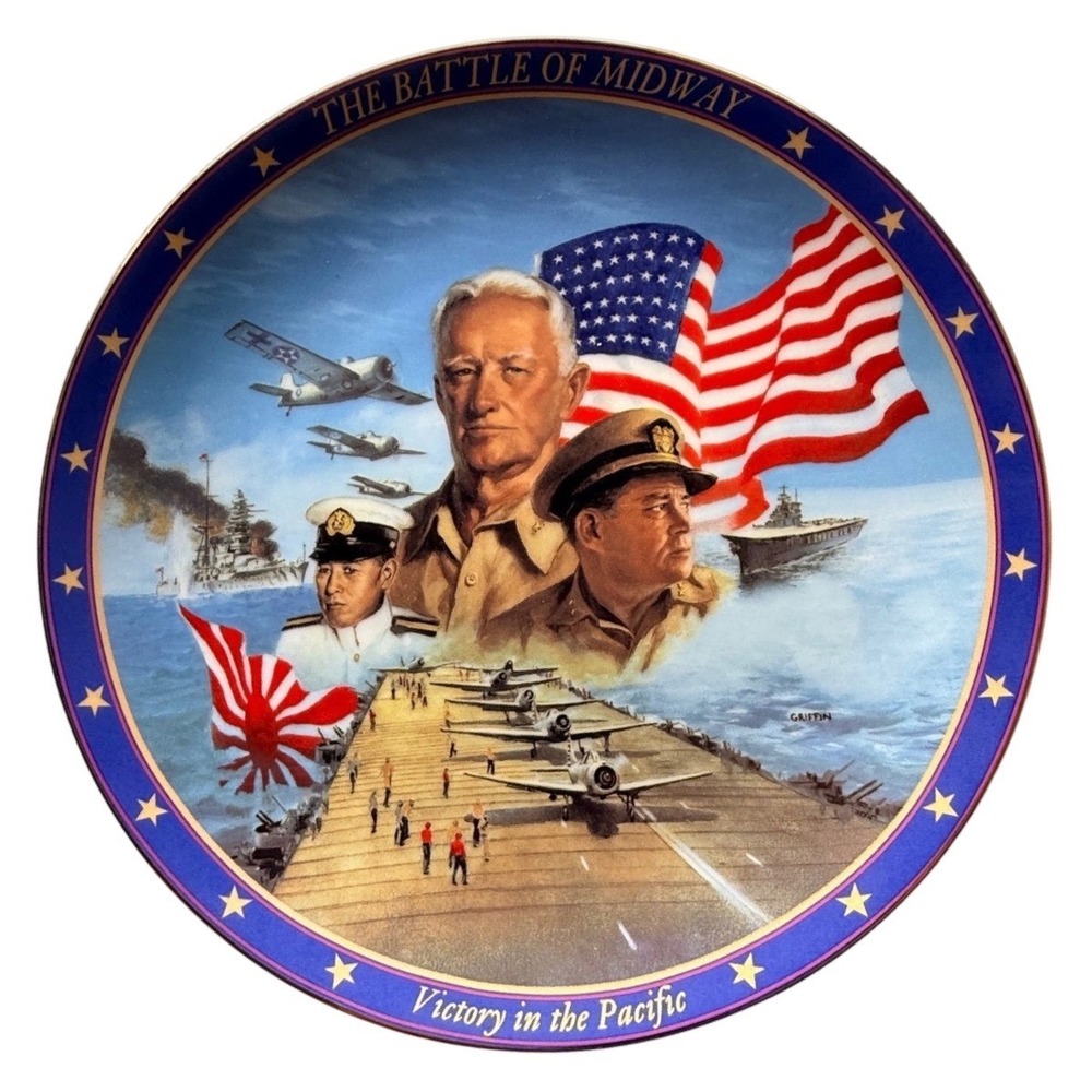 Vintage Bradford Exchange The Battle of Midway Plate Jim Griffin WWII 1994